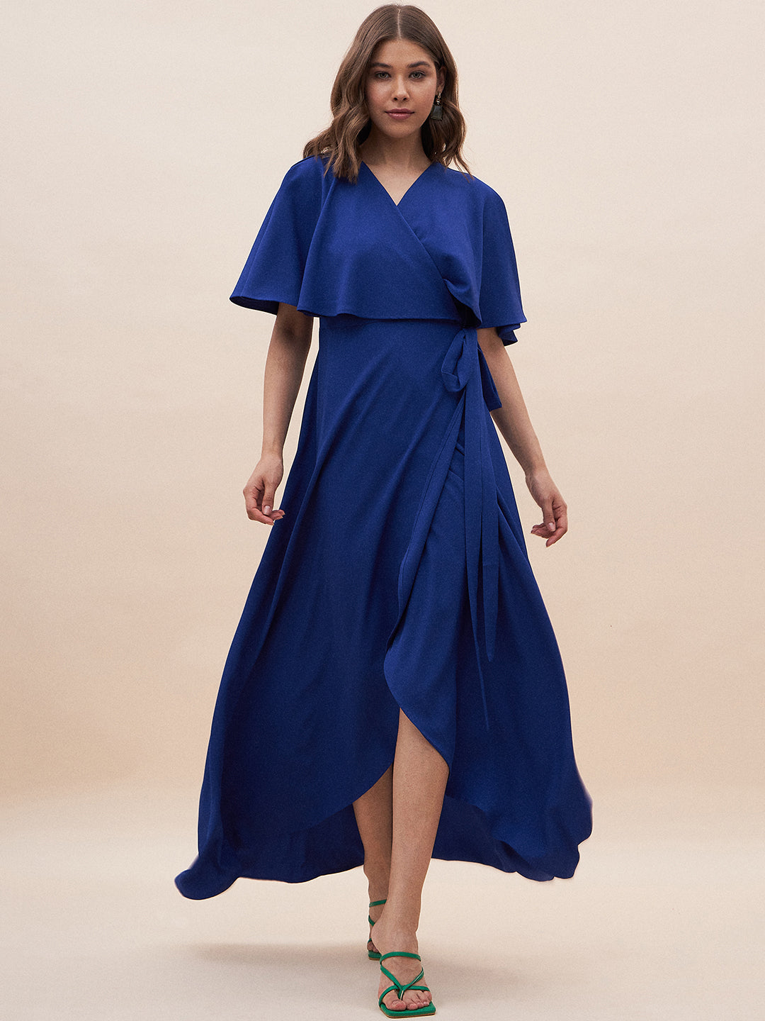 royal blue wrap maxi dress