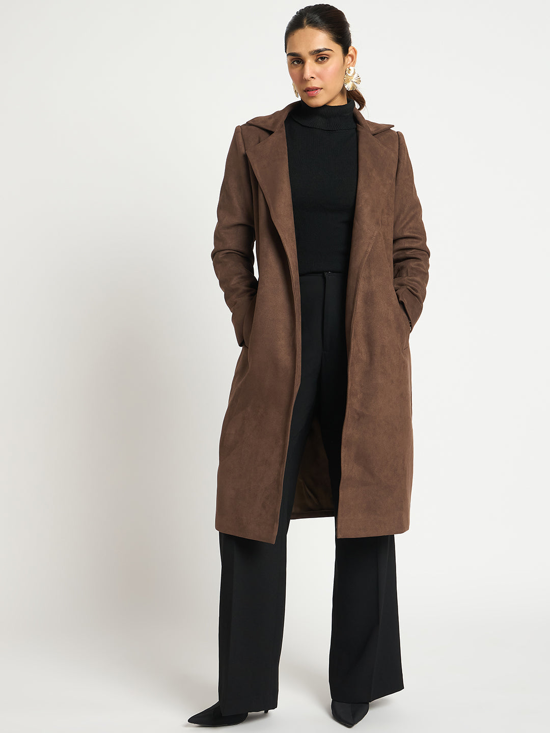 Brown Suede Long Coat