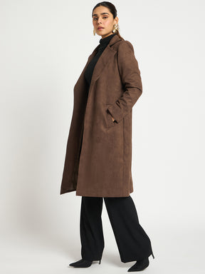 Brown Suede Long Coat