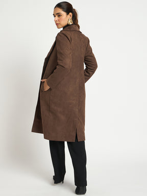 Brown Suede Long Coat