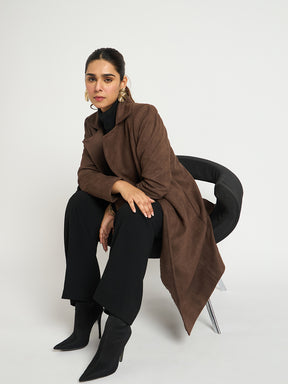 Brown Suede Long Coat