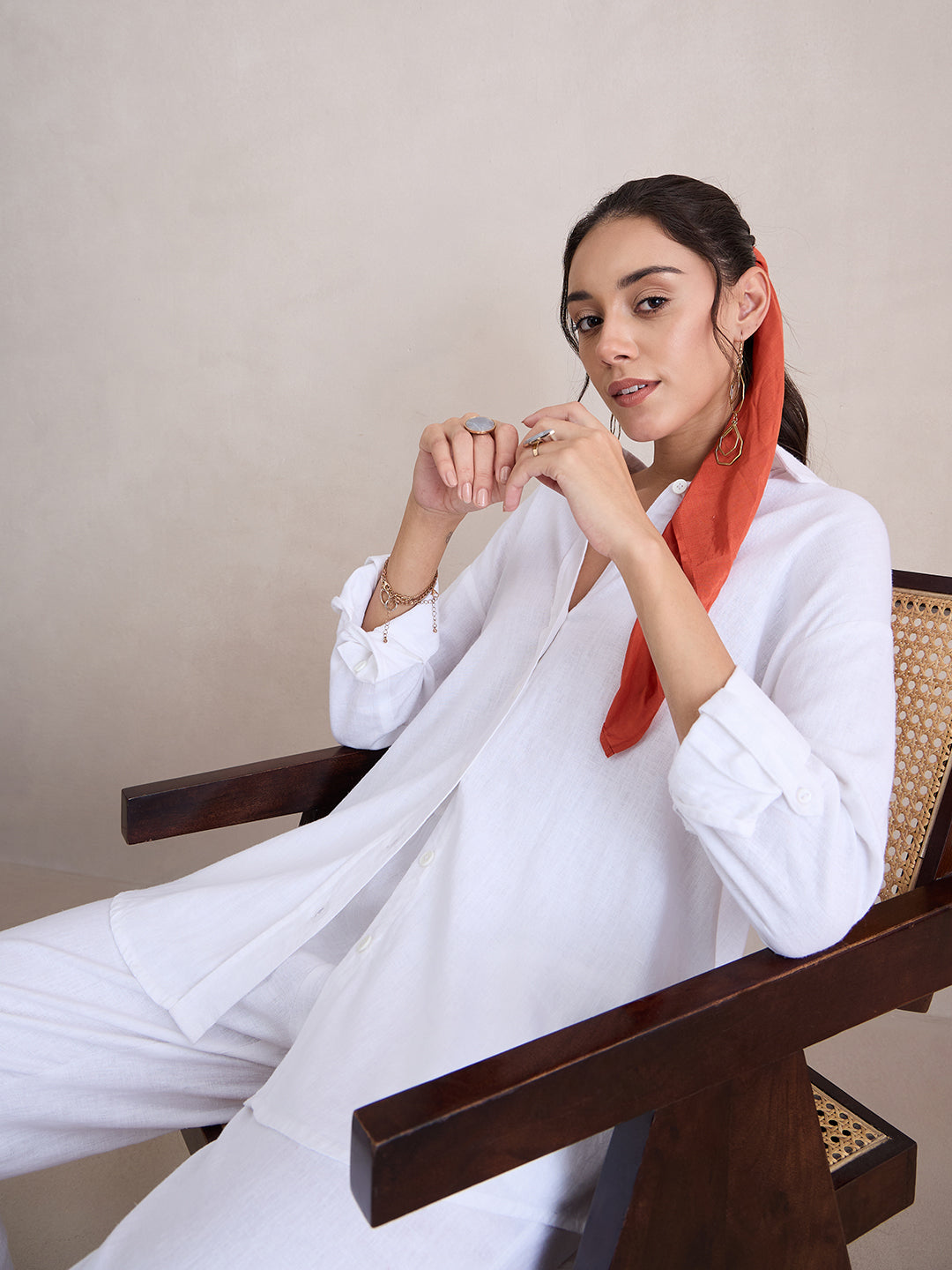 Linen Blend White Shirt