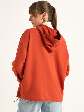 Rust Half Zip Up Terry Sweatshirt