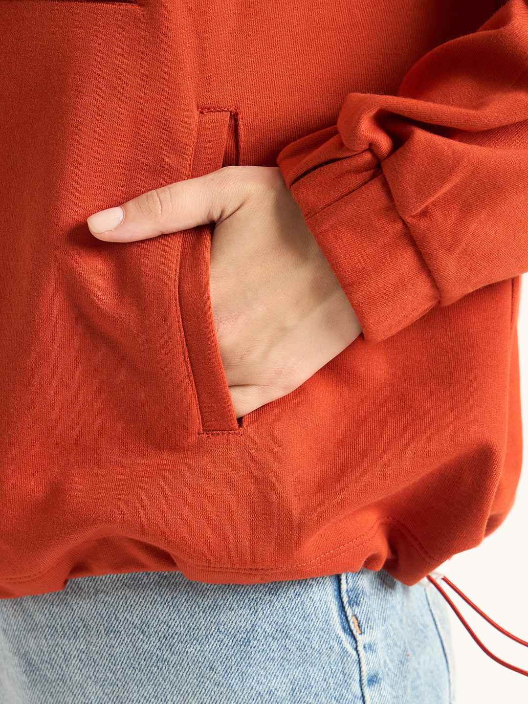 Rust Half Zip Up Terry Sweatshirt