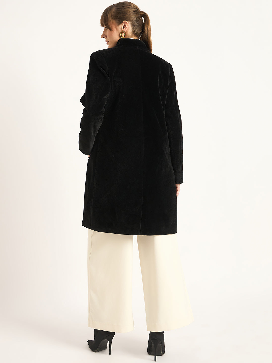 Black Zip-Up Long Coat