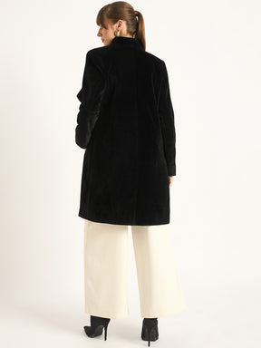 Black Zip-Up Long Coat