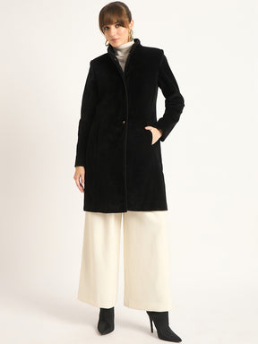 Black Zip-Up Long Coat