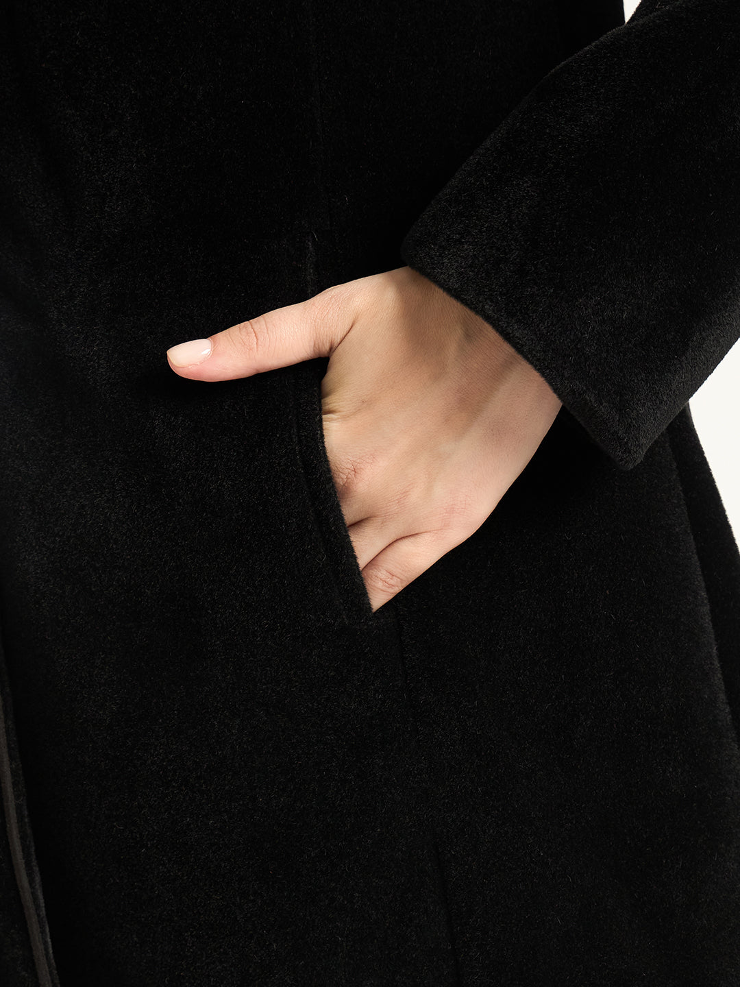 Black Zip-Up Long Coat