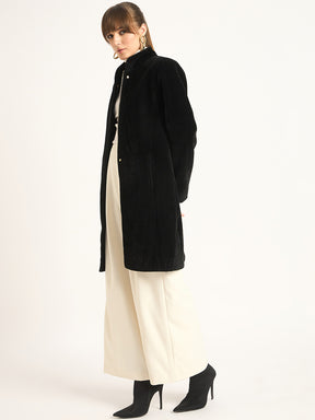 Black Zip-Up Long Coat