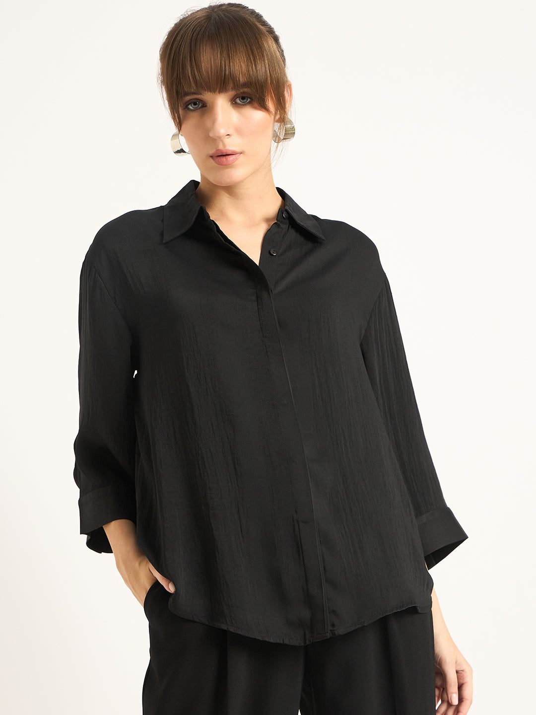 Black Satin Shirt