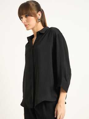 Black Satin Shirt