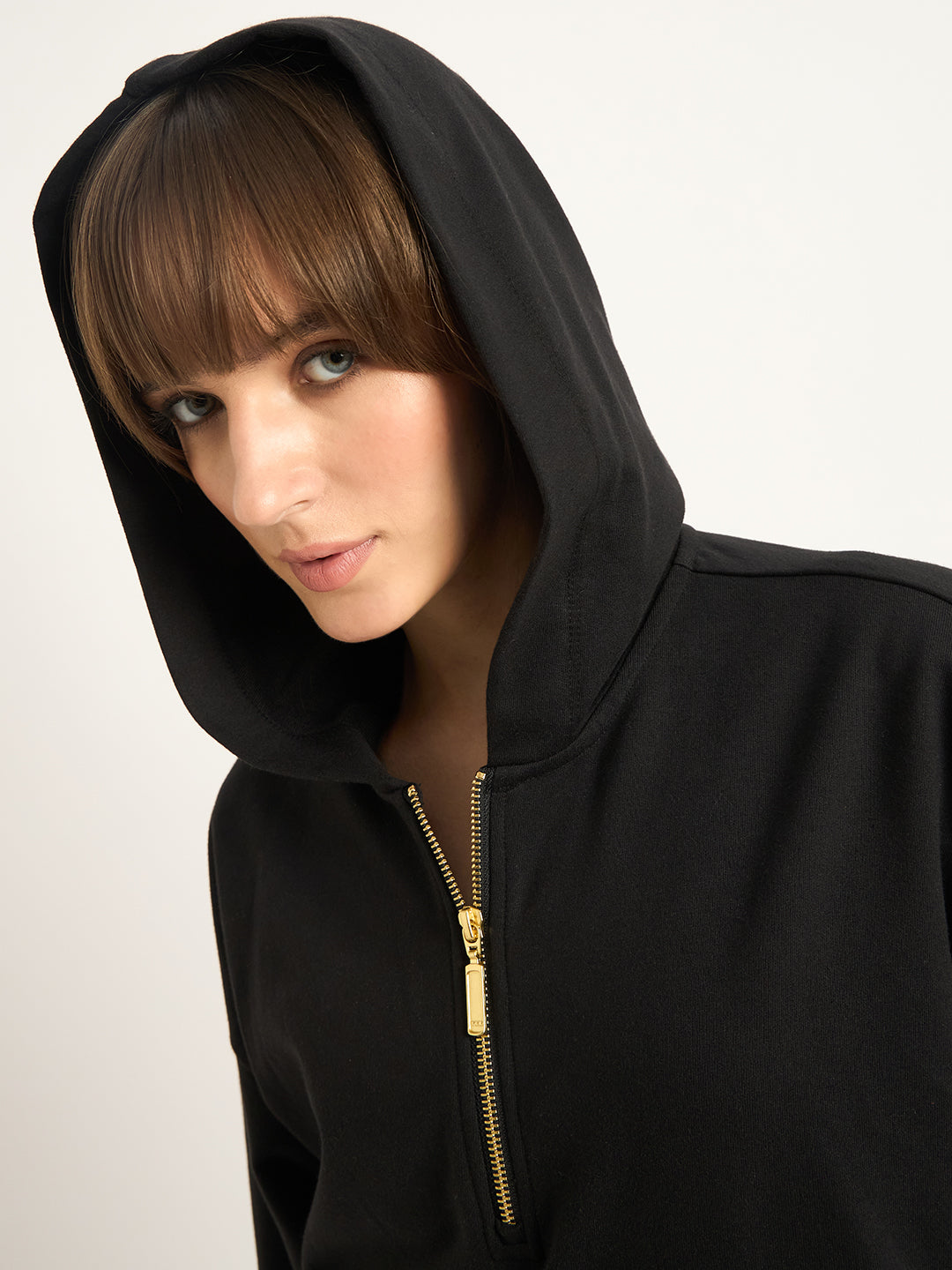 Black Half Zip Up Terry Sweatshirt