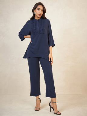 Navy Yoke Detail Co-Ord Set