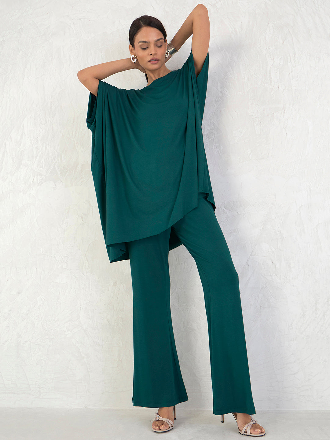 Bamboo Green Knit Asymmetrical Top