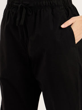 Black Straight Fit Pants