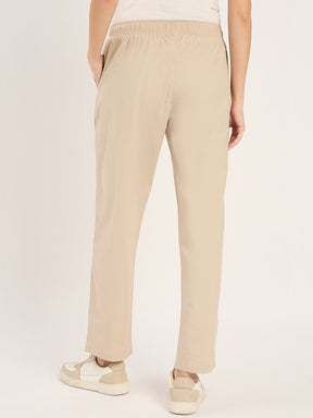 Beige Straight Fit Pants