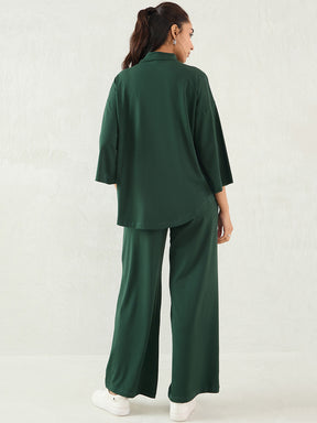 Green Cotton loungewear Co-Ord Set