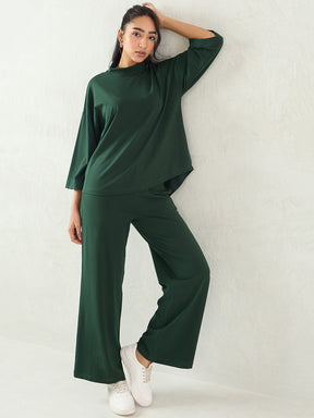 Green Cotton loungewear Co-Ord Set