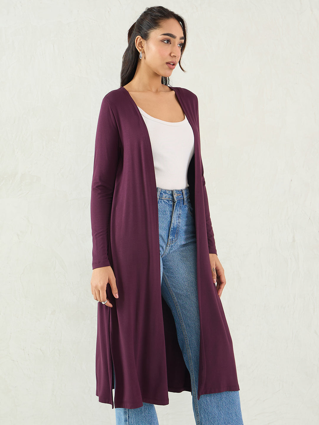 Bamboo Wine Knit Shrug