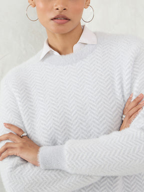 Grey And White Chevron Sweater