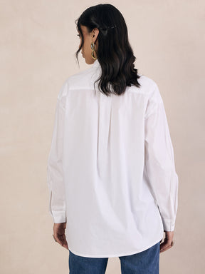 White Poplin Oversized Shirt