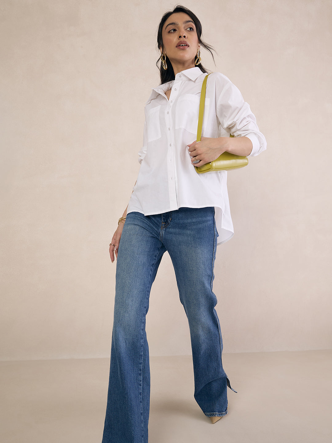 White Poplin Oversized Shirt