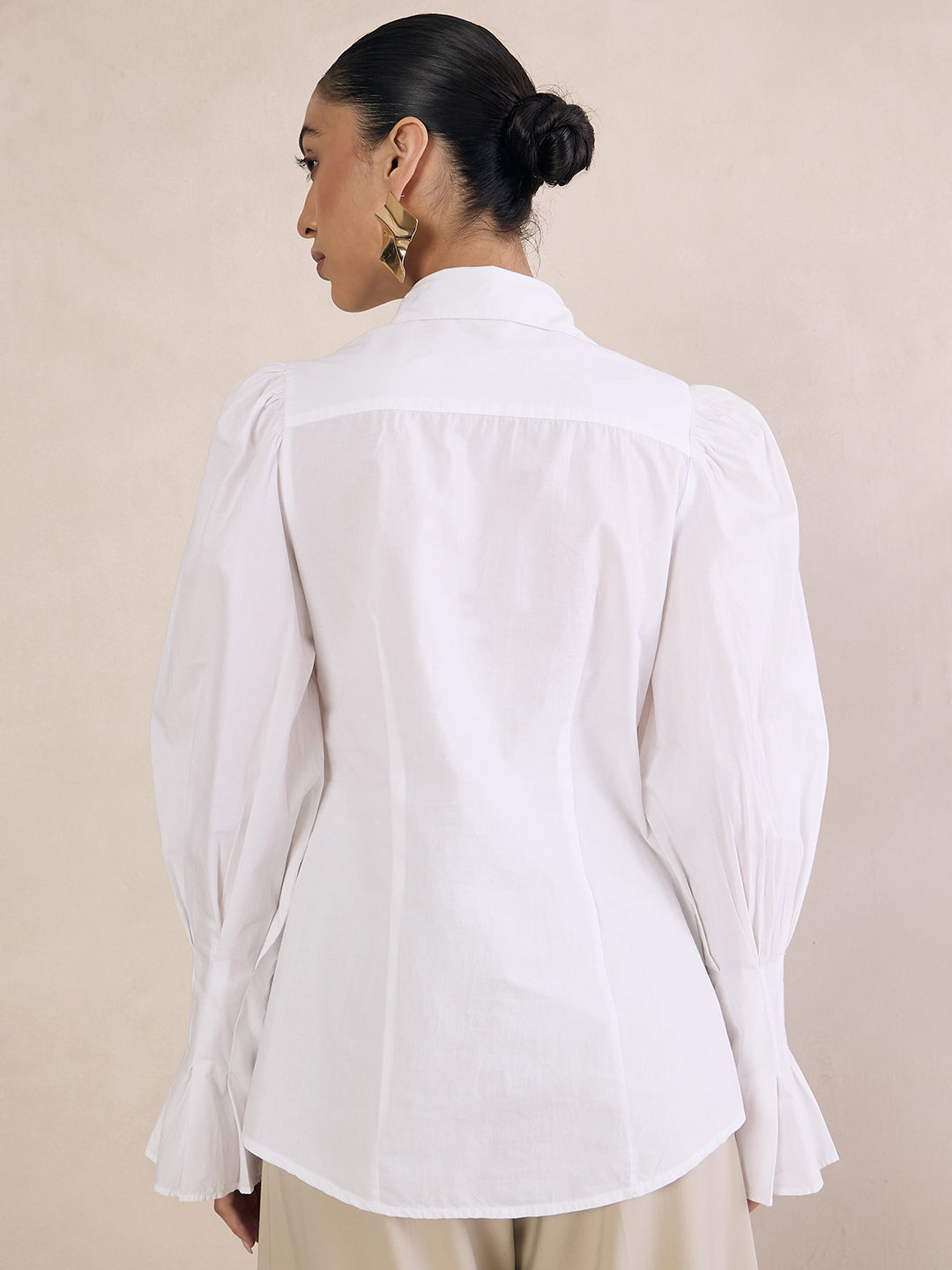 White Poplin Structured Shirt