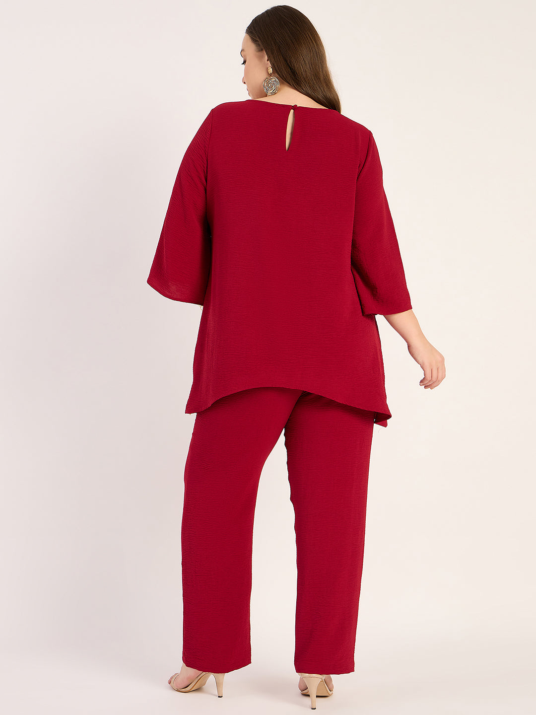 Maroon Tunic And Pants Co-Ord Set