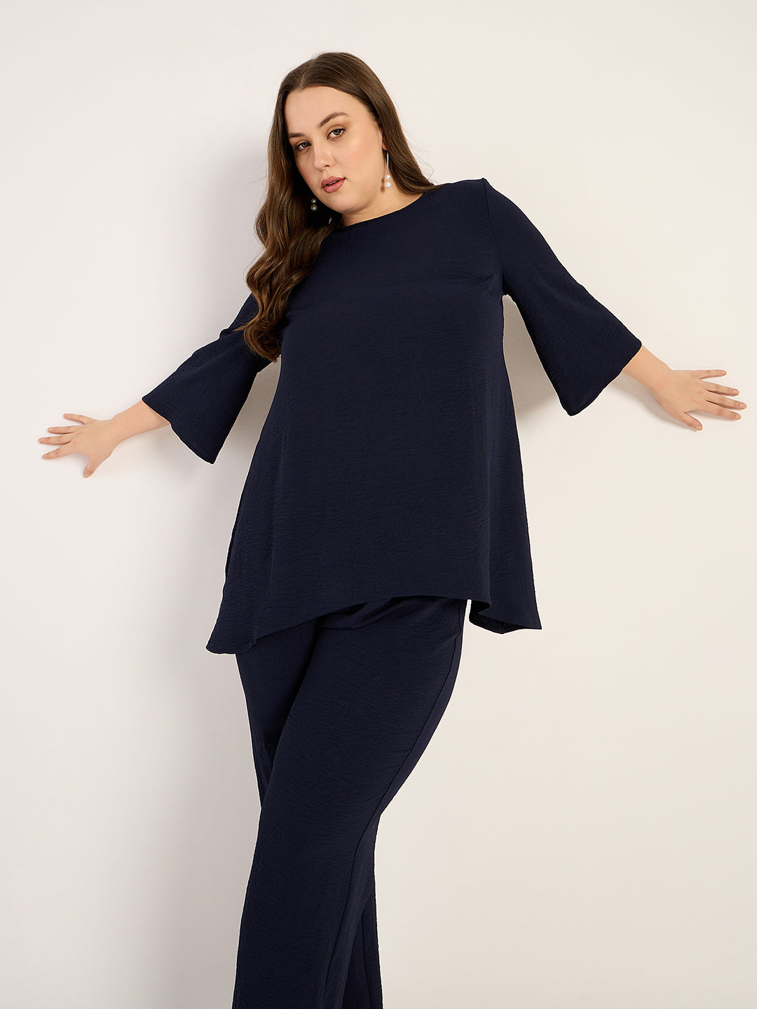 Navy Tunic And Pants Co-Ord Set