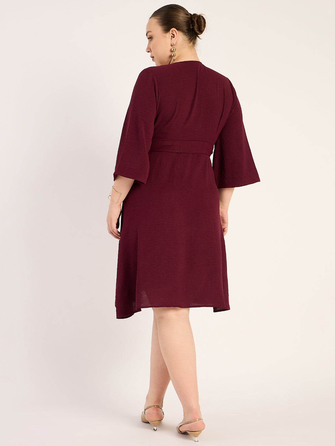 Wine Wrap Midi Dress