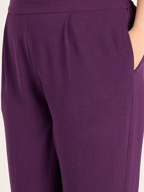 Deep Purple Button Detail Co-Ord