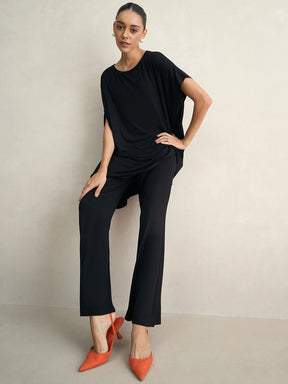 Black Knit Flared Pants