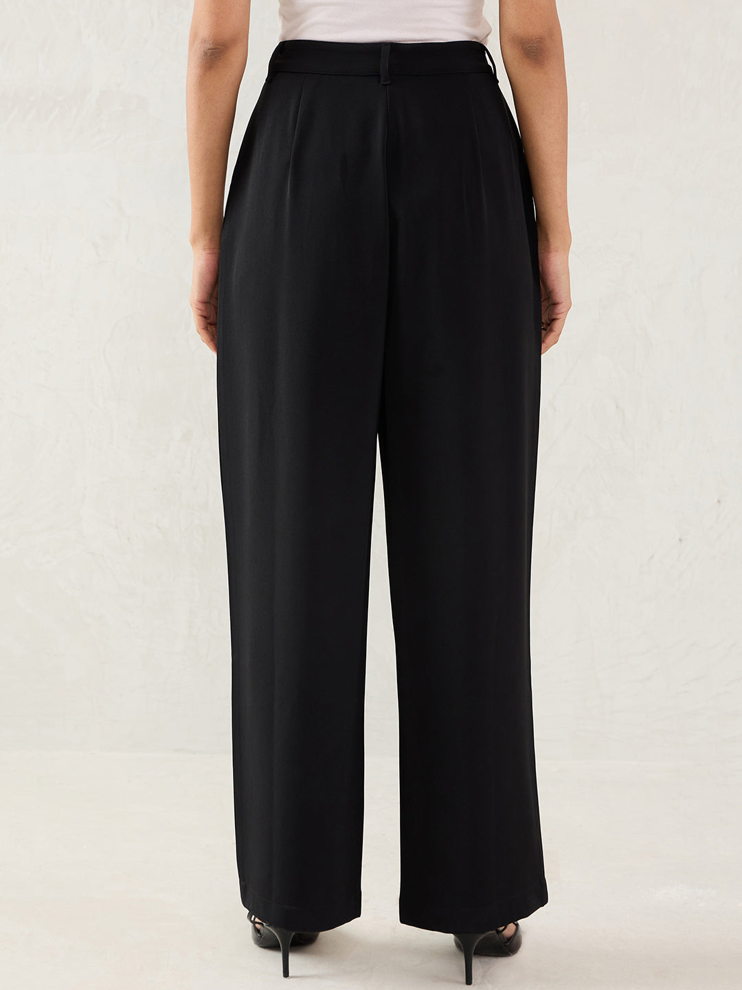 Black Straight Fit Trousers