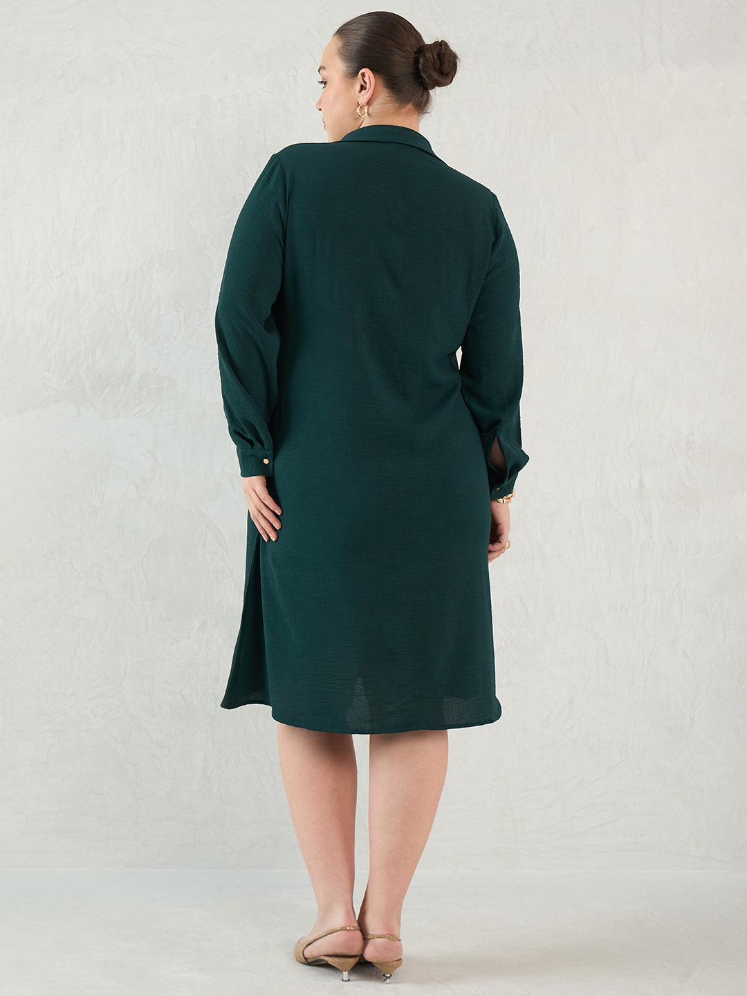 Green Button Down Shirt Dress