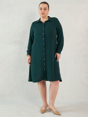 Green Button Down Shirt Dress