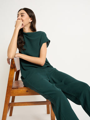 Green Cowl Neck Co-Ord Set