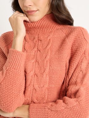 Terracotta Cable Knit Sweater