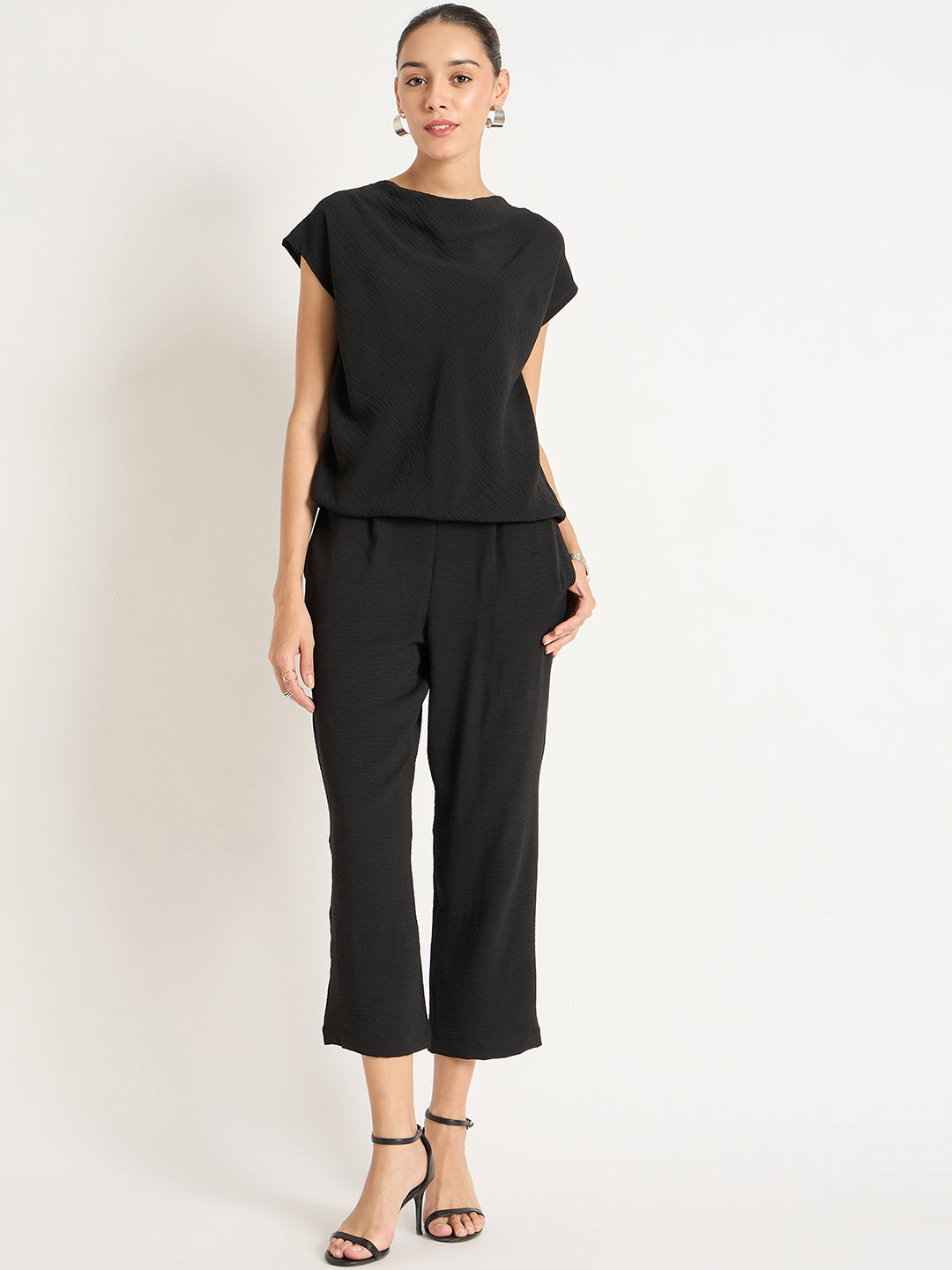 Black Cowl Neck Co-Ord Set