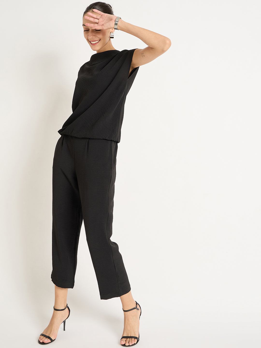 Black Cowl Neck Co-Ord Set