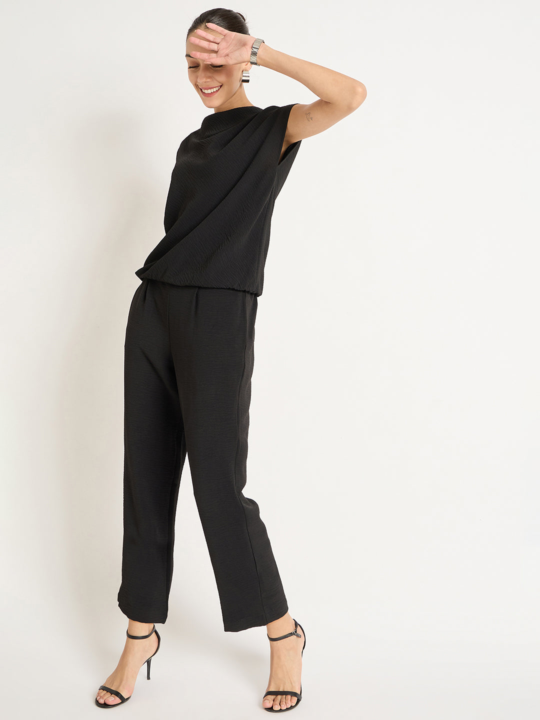 Black Cowl Neck Co-Ord Set