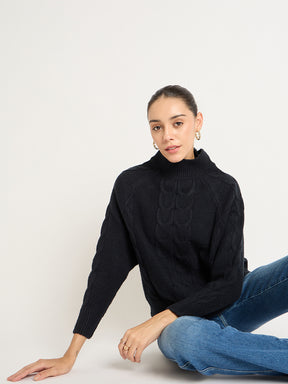 Black Cable Knit Sweater