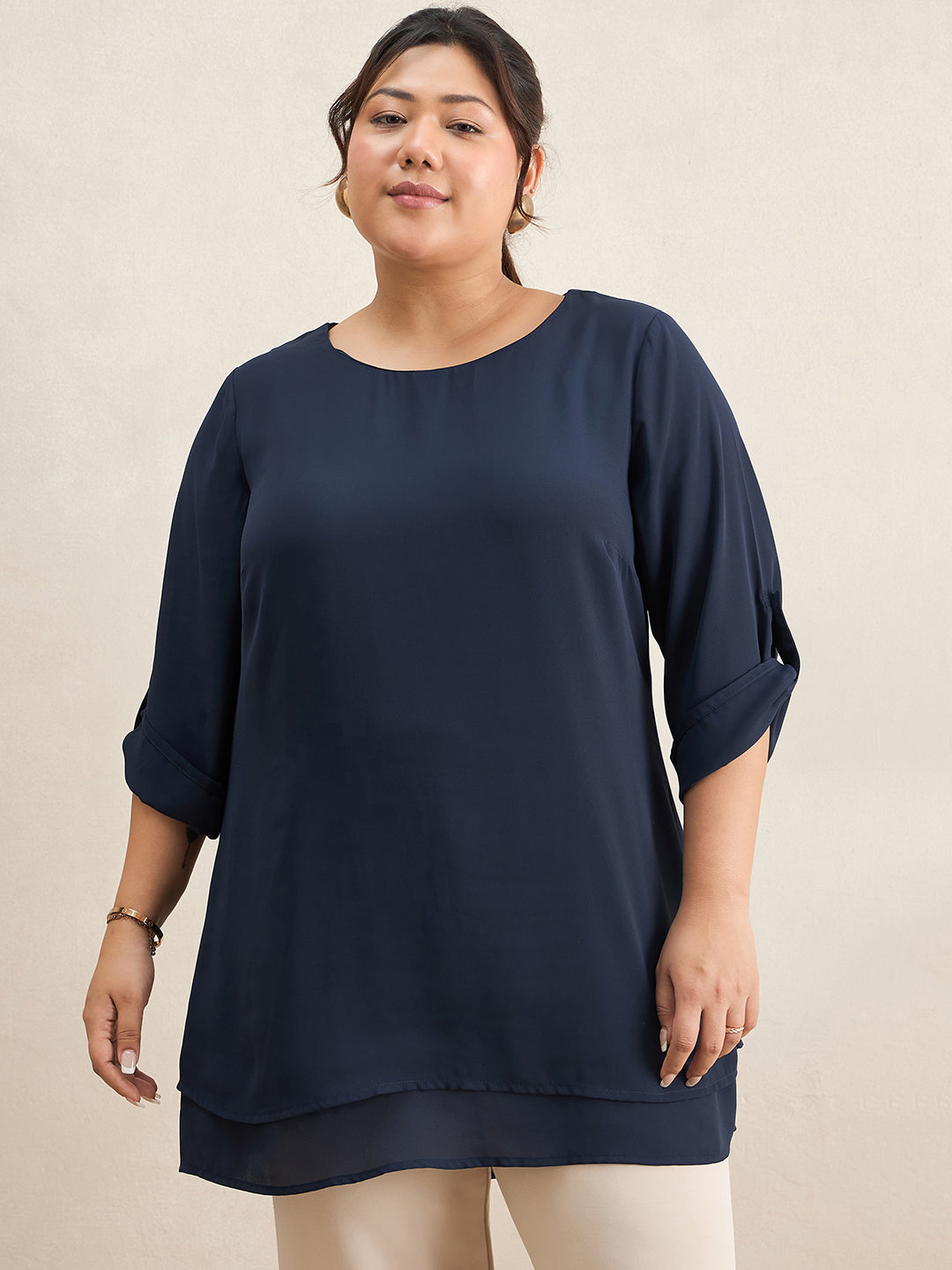 Navy Double Layer Tunic