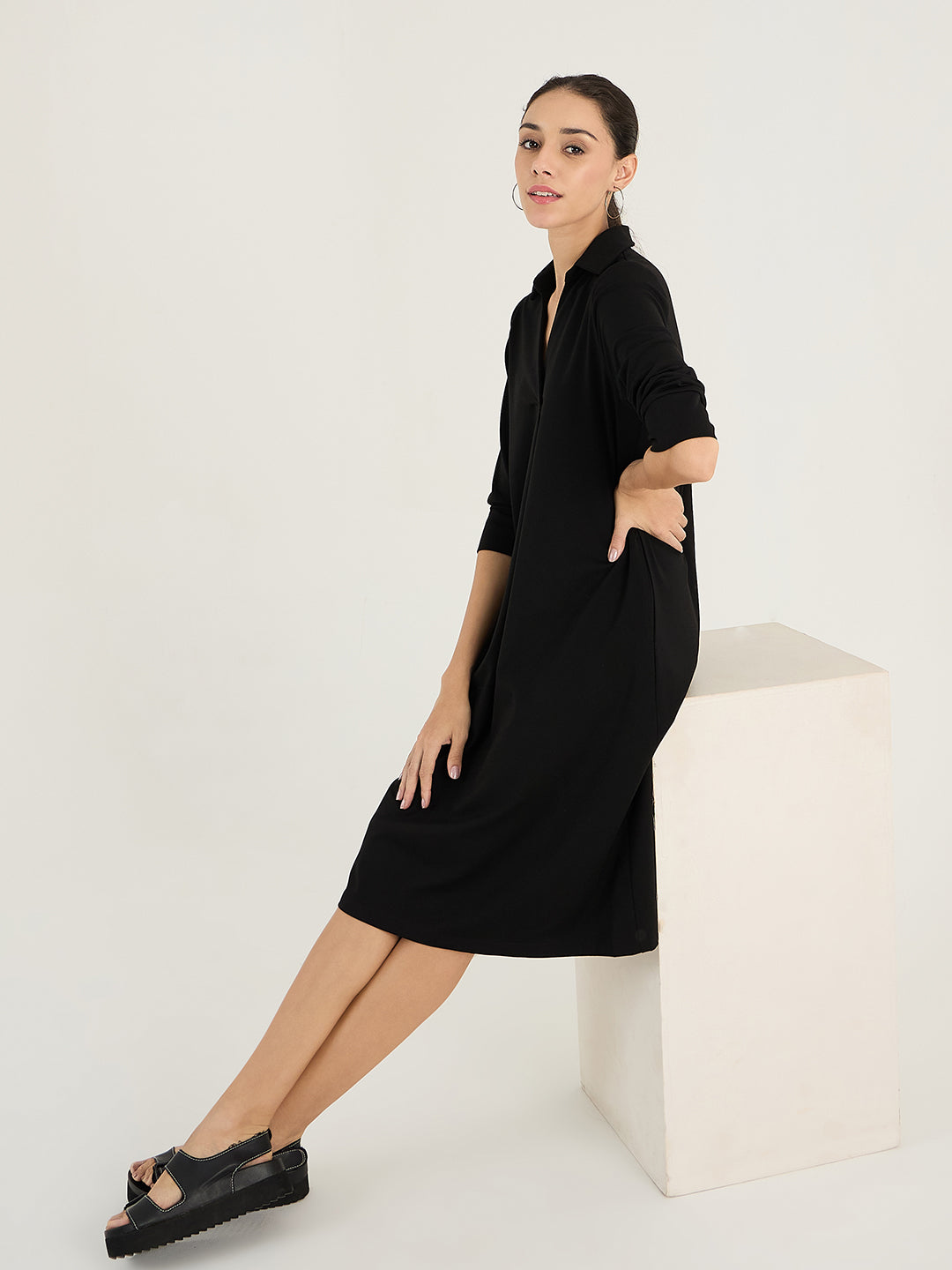 Black A-Line Travel Dress