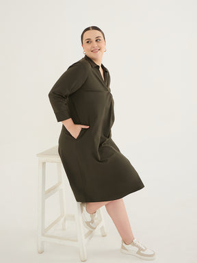 Olive A-Line Travel Dress