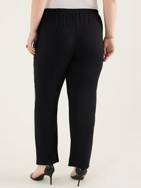 Black Knit Straight Pants