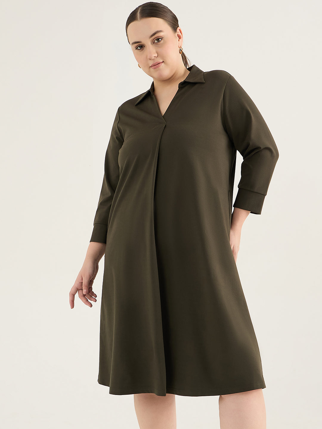 Olive A-Line Travel Dress