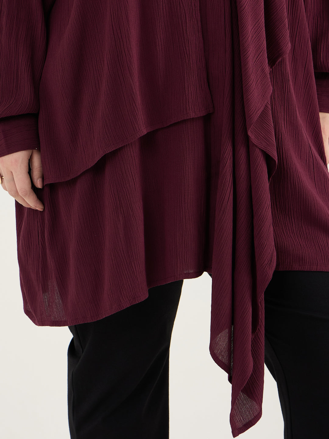 Wine Cascade Detail Tunic