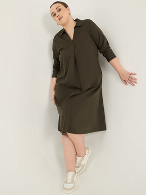 Olive A-Line Travel Dress