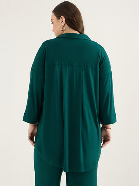 Green Front Pleat Detail Tunic