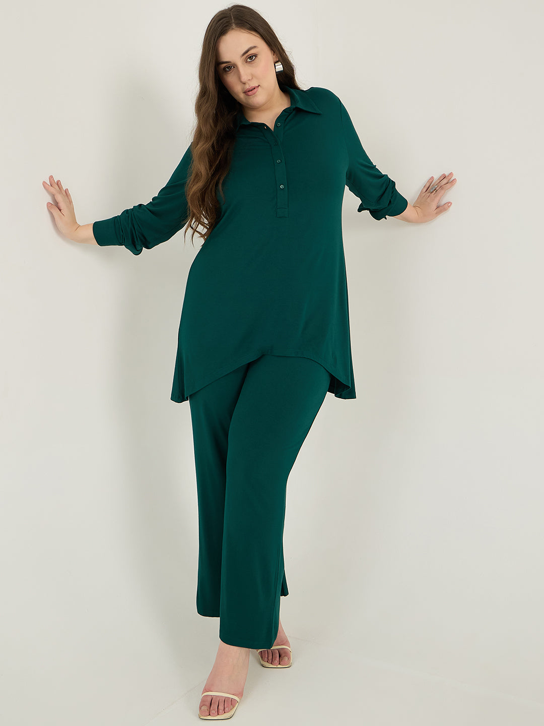 Green Assymetric Tunic